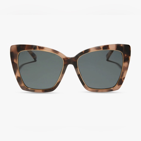 Diff Sunglasses BECKY IV Himalayan Tortoise Grey POLARIZED NWT MSRP $162 - Picture 1 of 7